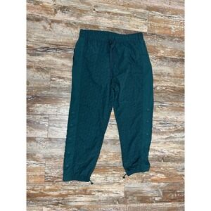Mens Puma Hoops Varsity Green Packable Athletic Pants Size Large Side Snaps